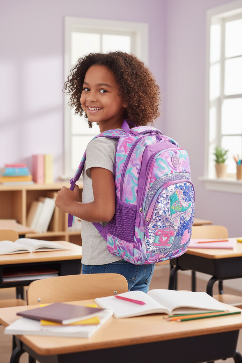 Purple Roller Skate Girls' Backpack