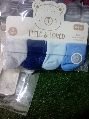 4pk little and loved boy socks