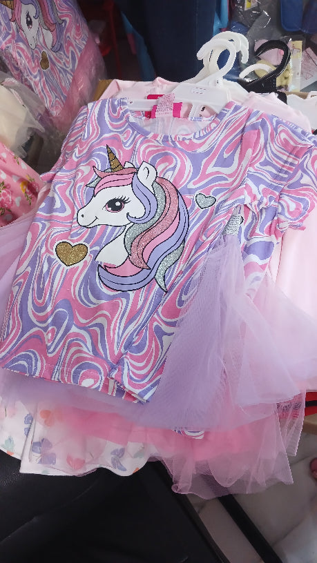 Unicorn 2pcs skirt set