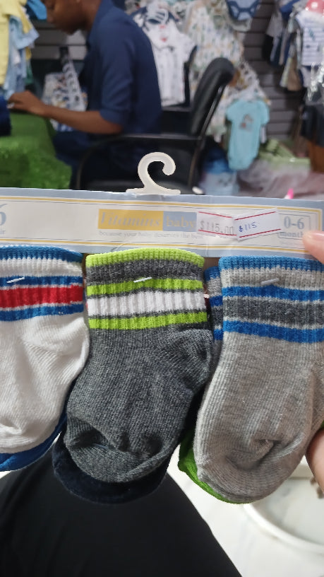 Stripped 6pk boys socks