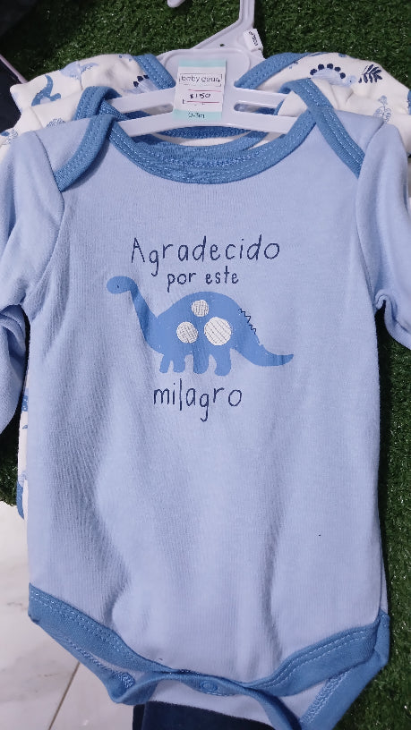 Agradecido por este Milagros boys 3pc long sleeve onesies