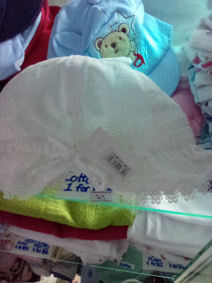 White bucket hat