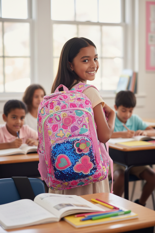 Pink Glitter Sequin Girls' Backpack