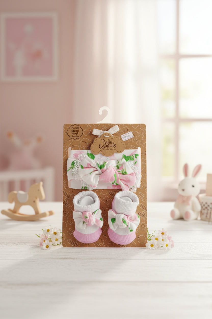 Baby Essentials Headband & Bootie Set