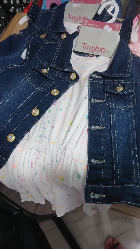 Romper with denim jacket