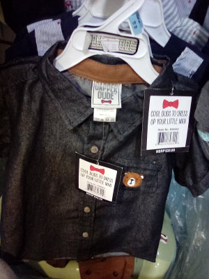 Black bear shirt 2pcs set