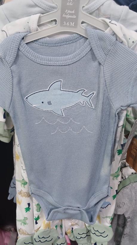 Shark boys 3pc onesies