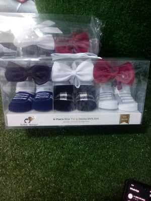 6pc bow tie and sock gift set