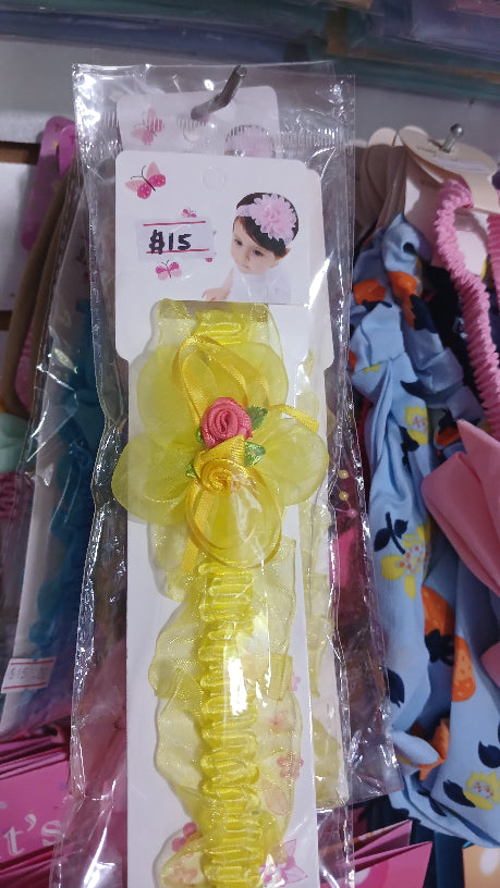 Assorted colored headband with flowers