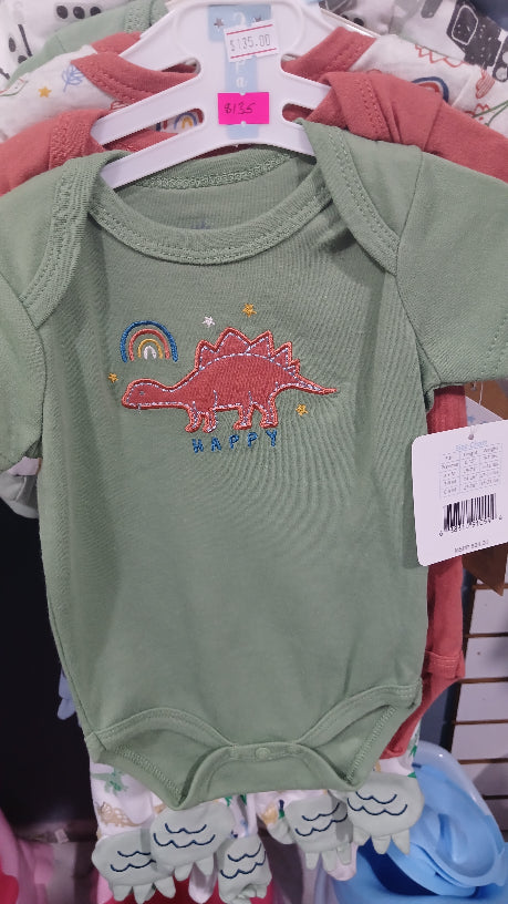 Happy dinosaur biy 3pc onesies