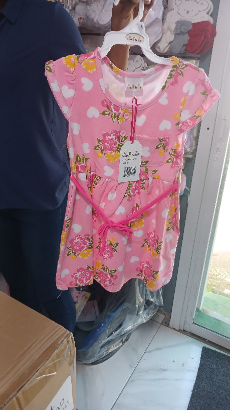 Sweet and soft pink floral dress