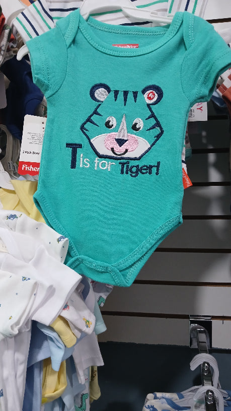 T is for tiger boy 2pc onesies