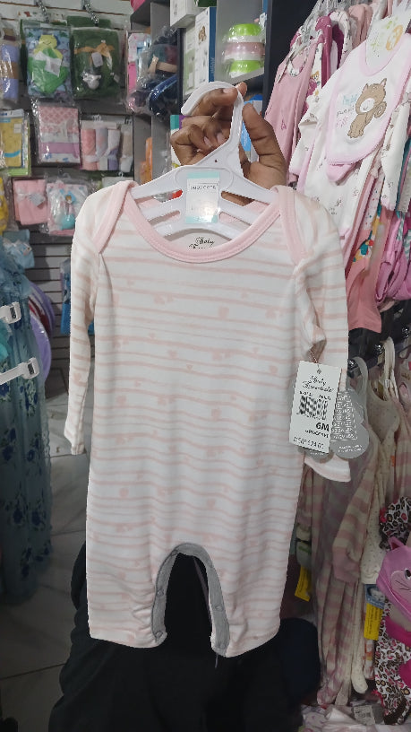 Baby Essential pink and white sleeper
