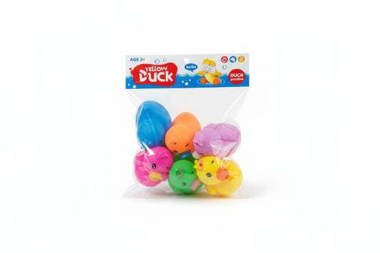 Mini Multicolored Squeaky Duck Set