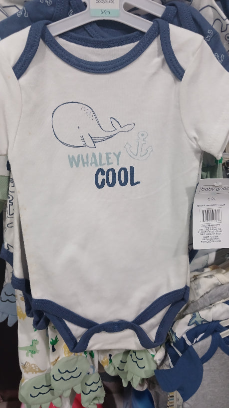 Whales cool 3pc onesies