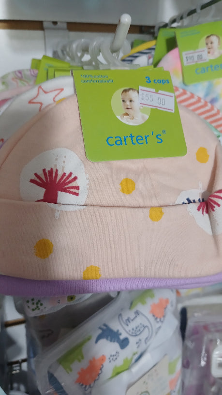Carter's assorted pattern hats 3pk