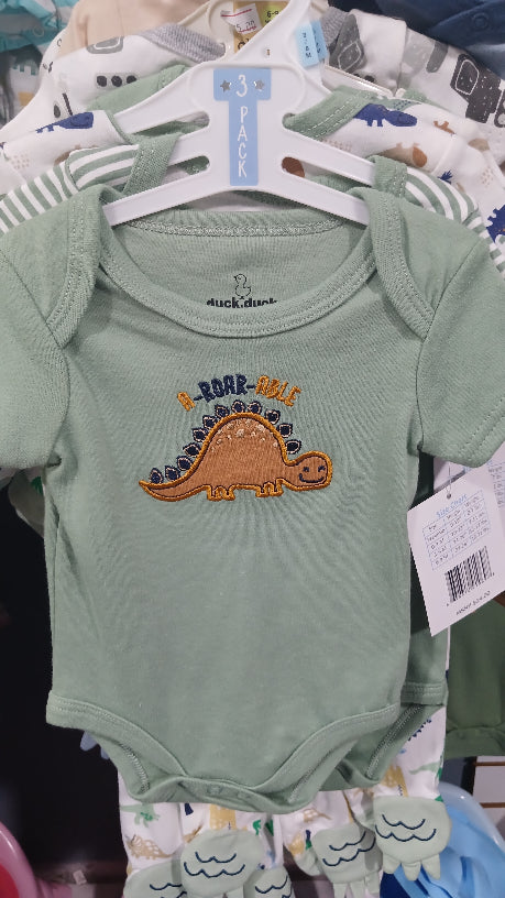 A roar able boy 3pc onesies