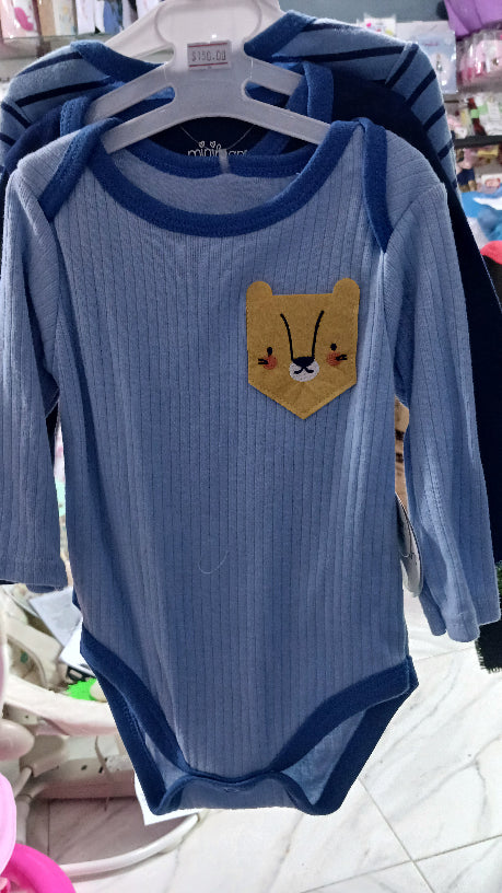 Mini bear boys 3pc long sleeve onesie