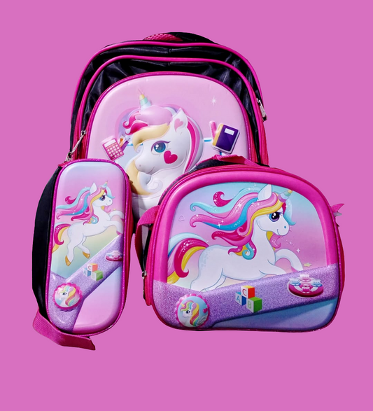 Unicorn 3 PC Book Bag Set