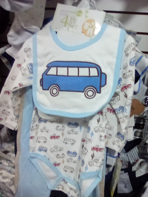 Bus bib and onesie set