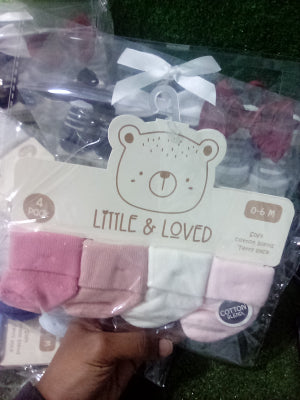 4pk girls little and loved socks