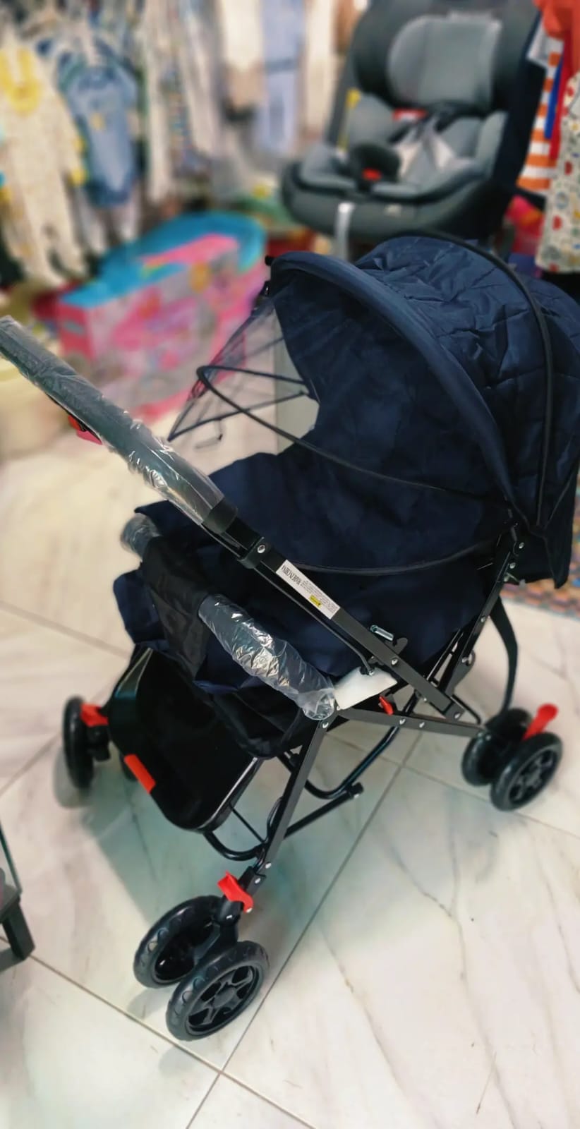 Navy Blue Baby Stroller
