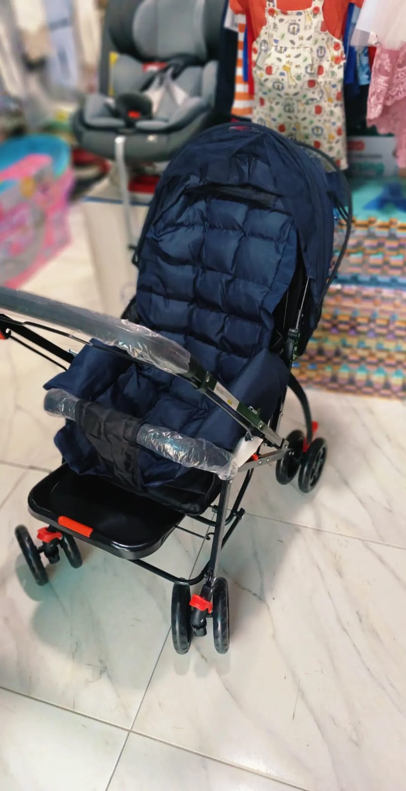 Navy Blue Baby Stroller